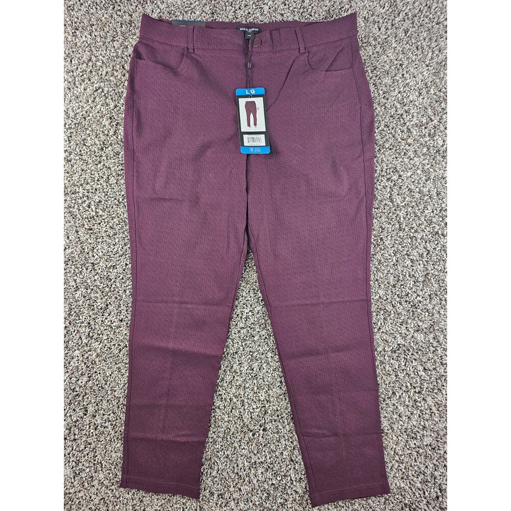 Mario Serrani Italy Womens Sz L Slim Leg Dress Pants Burgundy NEW